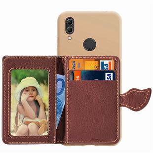 Leaf Buckle Litchi Texture Card Holder PU + TPU Case for Xiaomi Redmi Note 7, with Card Slot & Holder & Wallet & Photo Frame(Brown)