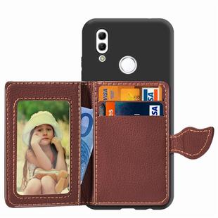 Leaf Buckle Litchi Texture Card Holder PU + TPU Case for Huawei Honor 10 Lite / P Smart 2019, with Card Slot & Holder & Wallet & Photo Frame(Black)