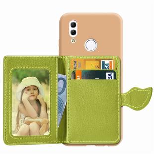 Leaf Buckle Litchi Texture Card Holder PU + TPU Case for Huawei Honor 10 Lite / P Smart 2019, with Card Slot & Holder & Wallet & Photo Frame(Green)