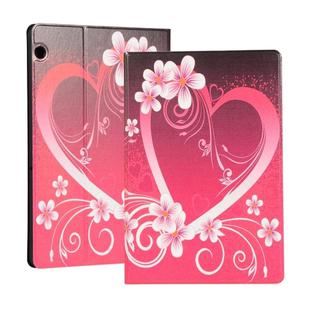 For Huawei T5 10.1 Inch Painted Pattern Left And Right Open Flat Bracket Leather Case(Love)