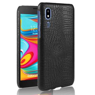 Crocodile Texture Shockproof PC + PU Case for Galaxy A2 Core(Black)