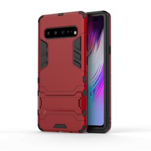 Shockproof PC + TPU Case for Galaxy S10 5G, with Holder(Red)