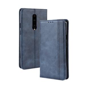 Magnetic Buckle Retro Crazy Horse Texture Horizontal Flip Leather Case for OnePlus 7 Pro, with Holder & Card Slots & Photo Frame(blue)