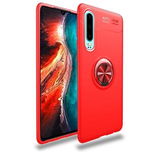 Metal Ring Holder 360 Degree Rotating TPU Case for Huawei P30(Red+Red)