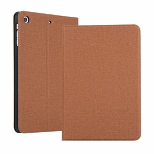 iPad Mini 1 / Mini 2 / Mini 3 Fabric Texture Horizontal Left and Right Open Solid Leather Case with Sleep Belt Bracket(Brown)