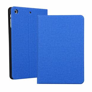 iPad Mini 1 / Mini 2 / Mini 3 Fabric Texture Horizontal Left and Right Open Solid Leather Case with Sleep Belt Bracket(Blue)