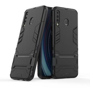 Shockproof PC + TPU Case for Galaxy M30, with Holder(Black)