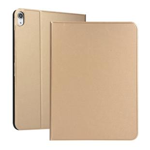 Open Solid Color Elastic Leather Case for iPad Pro 11 inch  with Stand with Sleep Function, TPU Soft Shell Bottom Case(Gold)