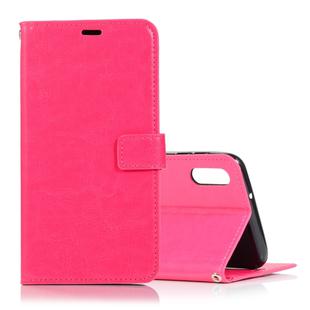 Crazy Horse Texture Horizontal Flip Leather Case with Holder & Card Slots & Wallet & Photo Frame for Galaxy  A10(Magenta)