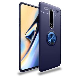 Metal Ring Holder 360 Degree Rotating TPU Case for OnePlus 7 Pro(Blue+Blue)