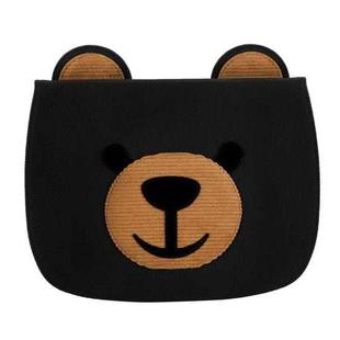 Cute Bear Embroidered Horizontal Flipped Leather Sleeve for iPad Mini 1 & Mini 2 & Mini 3 & Mini 4 & Mini 5, with Bracket-Dormancy(Black)