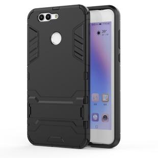 Shockproof PC + TPU Case for Huawei Nova 2 Plus, with Holder(Black)