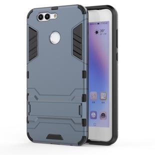 Shockproof PC + TPU Case for Huawei Nova 2 Plus, with Holder(Navy Blue)