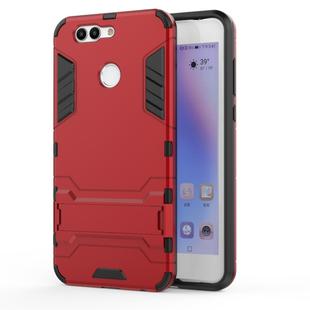 Shockproof PC + TPU Case for Huawei Nova 2 Plus, with Holder(Red)