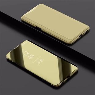 Electroplating Mirror Horizontal Flip Leather Case for OPPO Find X, with Holder(Gold)