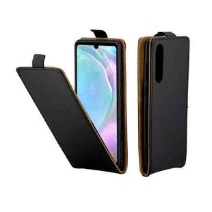 Business Style Vertical Flip TPU Leather Case with Card Slot for Huawei P30(Black)
