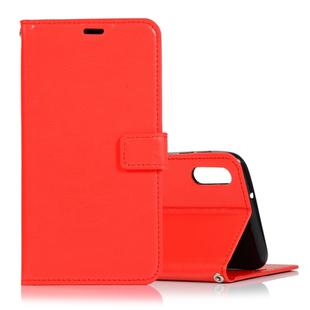 Crazy Horse Texture Horizontal Flip Leather Case with Holder & Card Slots & Wallet & Photo Frame for Galaxy M10(Red)