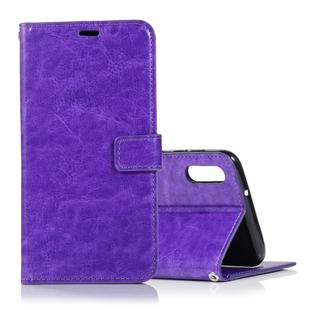 Crazy Horse Texture Horizontal Flip Leather Case with Holder & Card Slots & Wallet & Photo Frame for Galaxy M10(Purple)