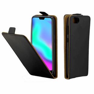 Business Style Vertical Flip TPU Leather Case with Card Slot for Huawei Honor 10(Black)
