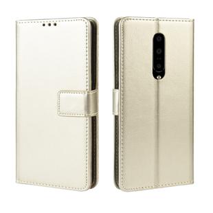 Retro Crazy Horse Texture Horizontal Flip Leather Case for OnePlus 7 Pro, with Holder & Card Slots & Photo Frame(Gold)