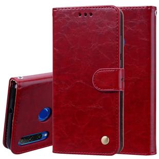 Business Style Oil Wax Texture Horizontal Flip Leather Case for Huawei Honor 10i, with Holder & Card Slots & Wallet(Red)