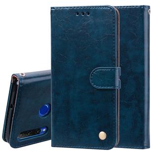 Business Style Oil Wax Texture Horizontal Flip Leather Case for Huawei Honor 10i, with Holder & Card Slots & Wallet(Blue)