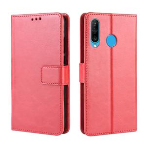 Retro Crazy Horse Texture Horizontal Flip Leather Case for Huawei Enjoy 9s (P Smart+ 2019)  , with Holder & Card Slots & Photo Frame(red)
