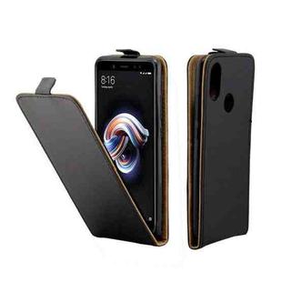 Vertical Flip TPU Leather Case with Card Slot for Xiaomi Redmi Note 5 Pro(Black)
