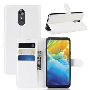 Litchi Texture Horizontal Flip Leather Case for LG Stylo 5, with Holder & Card Slots & Wallet(White)