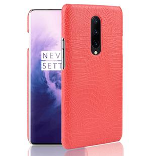 Shockproof Crocodile Texture PC + PU Case for OnePlus 7 Pro(Red)