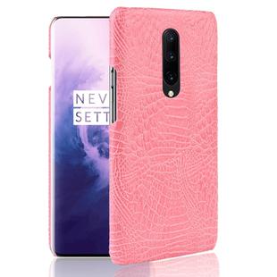 Shockproof Crocodile Texture PC + PU Case for OnePlus 7 Pro(Pink)