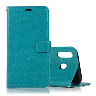 Crazy Horse Texture Horizontal Flip Leather Case with Holder & Card Slots & Wallet & Photo Frame for Galaxy A50(Blue)