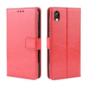 Retro Crazy Horse Texture Horizontal Flip Leather Case for Huawei Y5 (2019), with Holder & Card Slots & Photo Frame(Red)