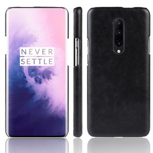Shockproof Litchi Texture PC + PU Case for OnePlus 7 Pro(Black)