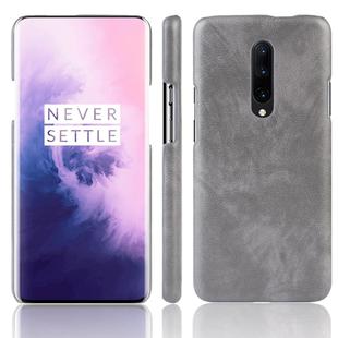 Shockproof Litchi Texture PC + PU Case for OnePlus 7 Pro(Gray)