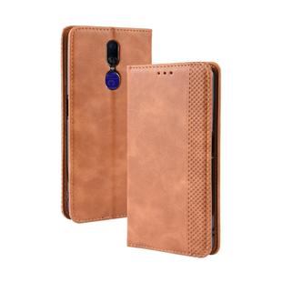 Magnetic Buckle Retro Crazy Horse Texture Horizontal Flip Leather Case for Oppo F11 , with Holder & Card Slots & Photo Frame(Brown)