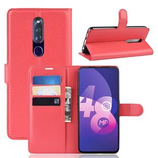 Litchi Texture Horizontal Flip Leather Case for OPPO F11 Pro, with Holder & Card Slots & Wallet & Photo Frame(Red)