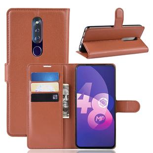 Litchi Texture Horizontal Flip Leather Case for OPPO F11 Pro, with Holder & Card Slots & Wallet & Photo Frame(Brown)