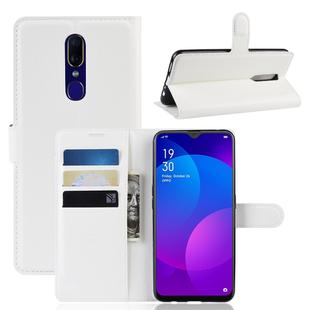 Litchi Texture Horizontal Flip Leather Case for OPPO F11, with Holder & Card Slots & Wallet(White)