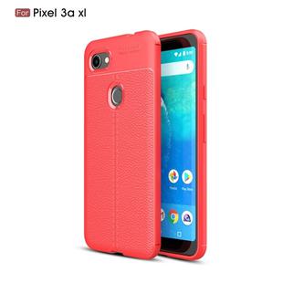 Litchi Texture TPU Shockproof Case for Google Pixel 3a XL(Red)