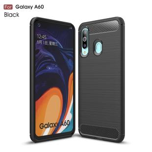 Brushed Texture Carbon Fiber TPU Case for Galaxy A60(Black)
