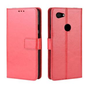 Retro Crazy Horse Texture Horizontal Flip Leather Case for Google Pixel 3a, with Holder & Card Slots & Photo Frame(Red)