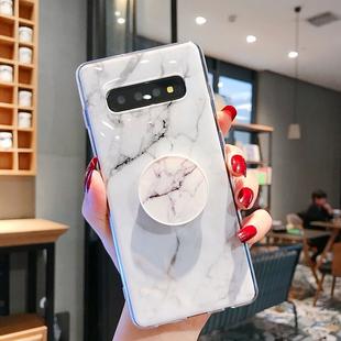 Marble Strip TPU Protection Back Cover Case for Galaxy S10e, with Holder(Grey)