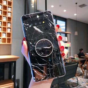 Marble Strip TPU Protection Back Cover Case for Galaxy S10e, with Holder(Black)