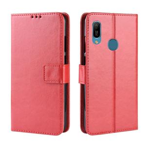Retro Crazy Horse Texture Horizontal Flip Leather Case for Huawei Y6 (2019), with Holder & Card Slots & Photo Frame(Red)