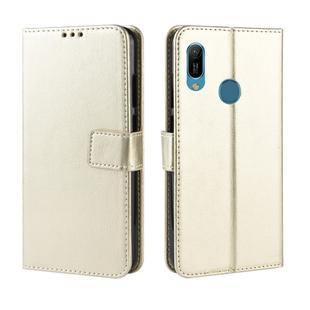 Retro Crazy Horse Texture Horizontal Flip Leather Case for Huawei Y6 (2019), with Holder & Card Slots & Photo Frame(Gold)