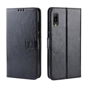 Retro Crazy Horse Texture Horizontal Flip Leather Case for Huawei Y6 Pro (2019), with Holder & Card Slots & Photo Frame(Black)