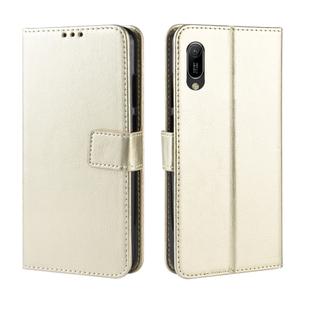 Retro Crazy Horse Texture Horizontal Flip Leather Case for Huawei Y6 Pro (2019), with Holder & Card Slots & Photo Frame(Gold)