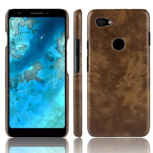 Shockproof Litchi Texture PC + PU Case for Google Pixel 3a(Brown)