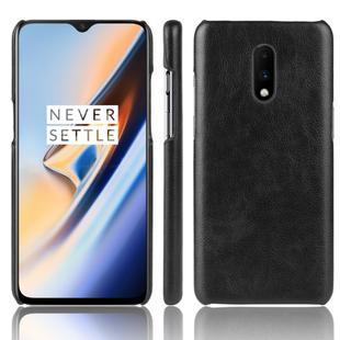 Litchi Texture PC + PU Shockproof Case for OnePlus 7(Black)